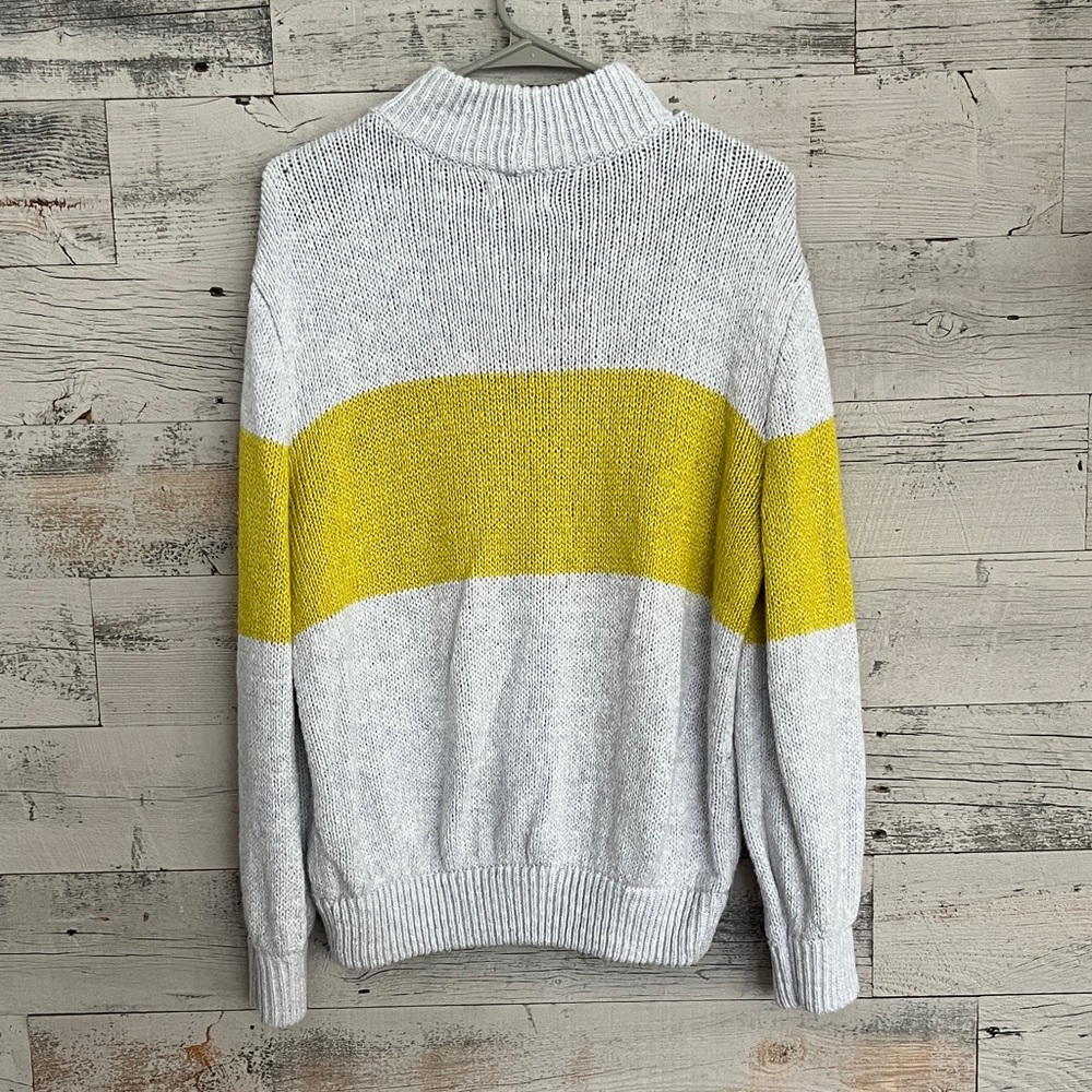 Aerie Gray and Yellow Mock neck Sweater - Picture 3 of 3